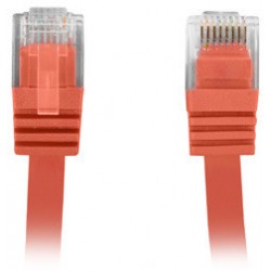 Patchcord Kat.5e Płaski 1m Czerwony Lanberg