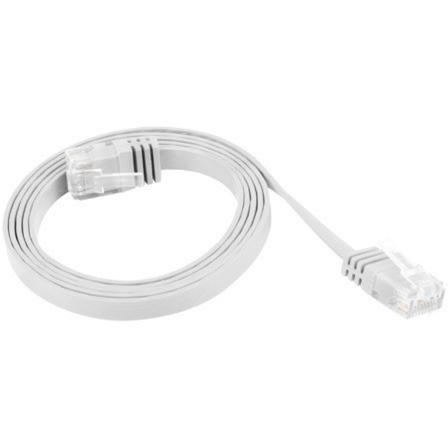 Patchcord Kat.5e Płaski 1m Szary Lanberg