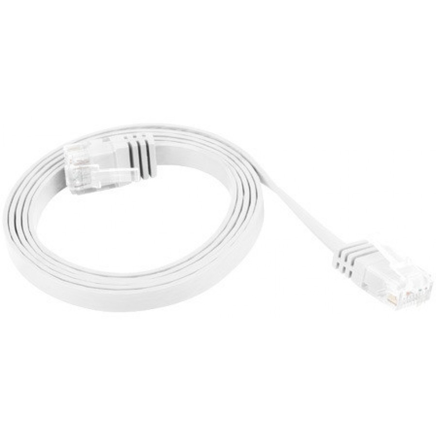 Patchcord Kat.5e Płaski 5m Biały Lanberg