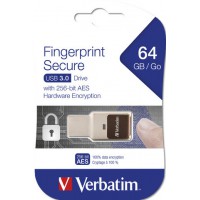 Pendrive Verbatim 64GB Fingerprint Secure USB 3.0 256-Bit Szyfrowanie Czytnik Linii Papilarnych