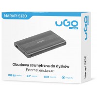 Obudowa HDD/SSD Zewnętrzna Ugo Marapi S130 2.5” USB 3.0 Aluminium Czarna