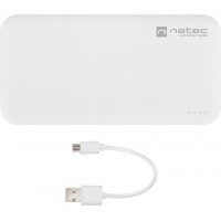 Power Bank Natec Extreme Media Trevi Slim 10000mAh 2x USB-A + 1x USB-C Biały