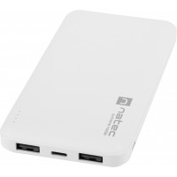 Power Bank Natec Extreme Media Trevi Slim 10000mAh 2x USB-A + 1x USB-C Biały