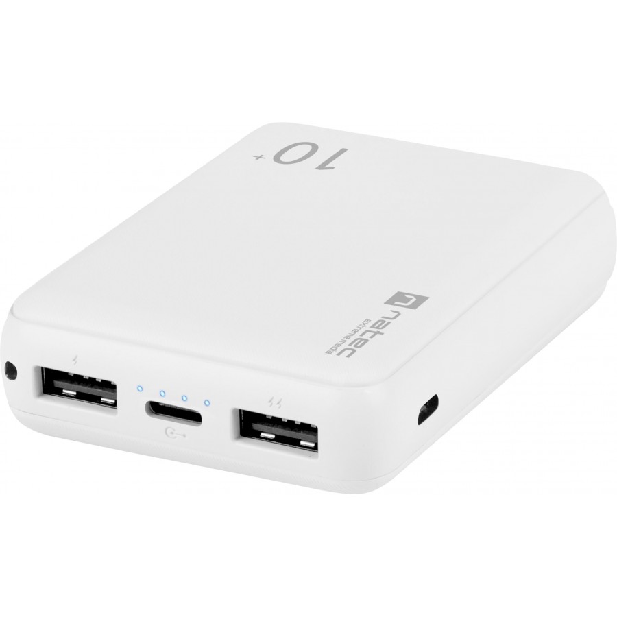 Power Bank Natec Extreme Media Trevi Compact 10000mAh 2x USB-A + 1x USB-C Biały