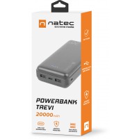 Power Bank Natec Extreme Media Trevi 20000mAh 2x USB-A + 1x USB-C Czarny