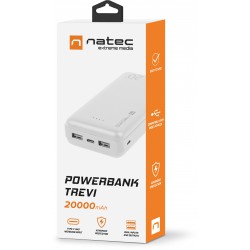 Power Bank Natec Extreme Media Trevi 20000mAh 2x USB-A + 1x USB-C Biały