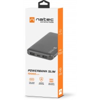 Power Bank Natec Extreme Media Trevi Slim 10000mAh 2x USB-A + 1x USB-C Czarny