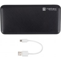 Power Bank Natec Extreme Media Trevi Slim 10000mAh 2x USB-A + 1x USB-C Czarny