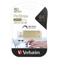 Pendrive Verbatim 64GB Pinstripe USB 3.0 Gold Anniversary Edition