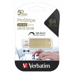 Pendrive Verbatim 64GB Pinstripe USB 3.0 Gold Anniversary Edition