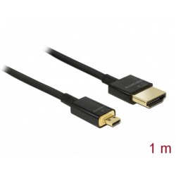 Kabel HDMI(M)->HDMI Micro(M) 1m 4k 60hz 3d Czarny Slim Premium Delock