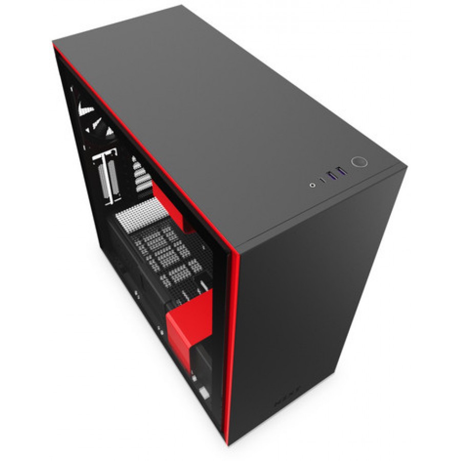 Obudowa Nzxt H710 Midi Tower Z Oknem Bez Zasilacza Czarno-Czerwona