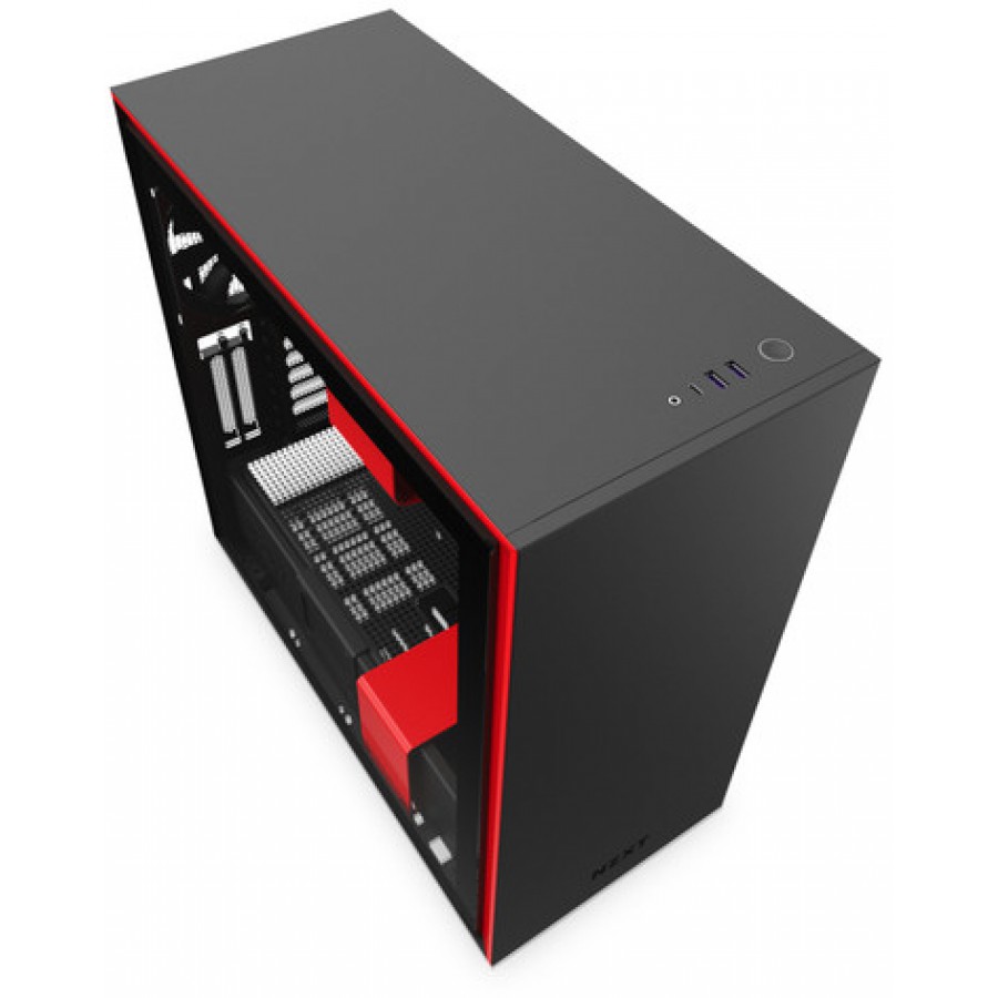 Obudowa Nzxt H710i Midi Tower Z Oknem Bez Zasilacza Czarno-Czerwona