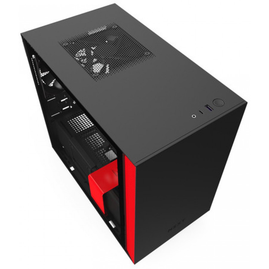 Obudowa Nzxt H210 Mini-ITX Tower Z Oknem Bez Zasilacza Czarno-Czerwona