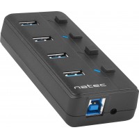 Hub USB 3.0 Natec Mantis 2 4-Porty Z Włącznikiem+Zasilacz