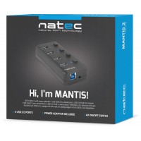 Hub USB 3.0 Natec Mantis 2 4-Porty Z Włącznikiem+Zasilacz