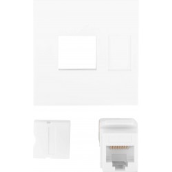 Gniazdo 45x45 RJ45 + Keystone Kat.6 UTP Białe Lanberg