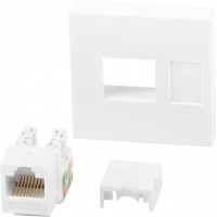 Gniazdo 45x45 RJ45 + Keystone Kat.6 UTP Białe Lanberg