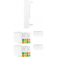 Gniazdo 45x45 2x RJ45 + Keystone Kat. 6 UTP Białe Lanberg