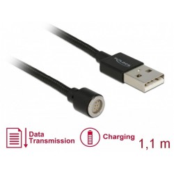 Kabel USB Magnetyczny Bez Końcówki 2.0 1.1m Czarny Delock