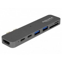 Stacja Dokująca Dla Macbook Delock USB-C(M)->2x USB 3.1, HDMI, 1x Thunderbolt, Czytnik Sd/Microsd 5k