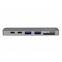 Stacja Dokująca Dla Macbook Delock USB-C(M)->2x USB 3.1, HDMI, 1x Thunderbolt, Czytnik Sd/Microsd 5k