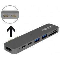 Stacja Dokująca Dla Macbook Delock USB-C(M)->2x USB 3.1, HDMI, 1x Thunderbolt, Czytnik Sd/Microsd 5k