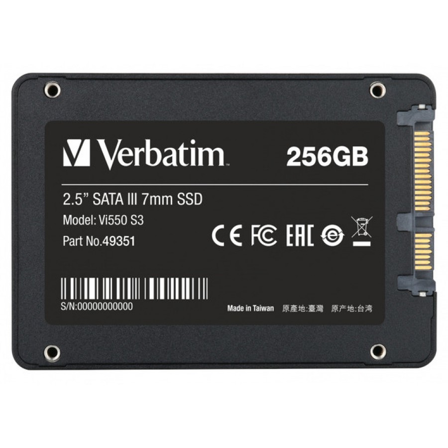 Dysk Wewnętrzny Verbatim Vi550 S3 SSD 256GB 2.5" Sata III Czarny