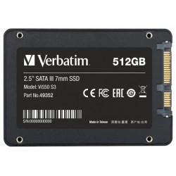 Dysk Wewnętrzny Verbatim Vi550 S3 SSD 512GB 2.5" Sata III Czarny