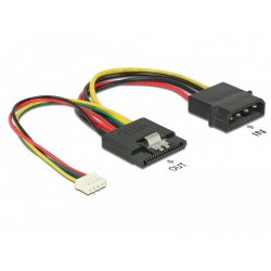 Kabel SATA Zasilający SATA(M)->4pin(F)+Molex(M) 16cm Delock