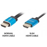 Kabel HDMI M/M V2.0 0.5m Czarny 4k Slim Lanberg