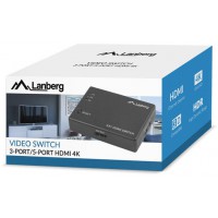 Switch Video Lanberg 3x HDMI Czarny + Port Micro USB + Pilot