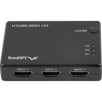 Switch Video Lanberg 3x HDMI Czarny + Port Micro USB + Pilot