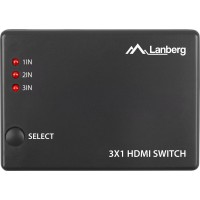 Switch Video Lanberg 3x HDMI Czarny + Port Micro USB + Pilot