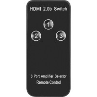 Switch Video Lanberg 3x HDMI Czarny + Port Micro USB + Pilot