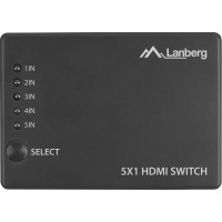 Switch Video Lanberg 5x HDMI Czarny + Port Micro USB + Pilot