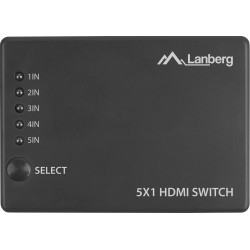 Switch Video Lanberg 5x HDMI Czarny + Port Micro USB + Pilot