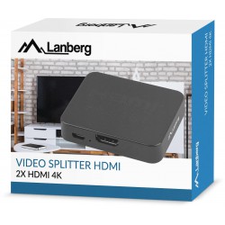 Splitter Video Lanberg HDMI->2x HDMI 4k + Port Micro USB Czarny