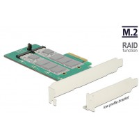 Karta PCI Express->2x M.2 Key B Raid + Śledź Low Profile Delock