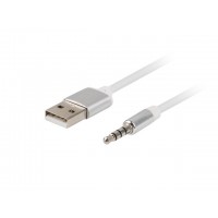 Kabel Do Apple Audio USB-A(M)->Jack(M) 4pin 3.5mm 1m 100-Pack Lanberg