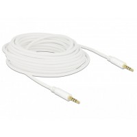 Kabel Audio Minijack 3.5mm M/M 4 Pin 10m Biały Dla Iphone Delock