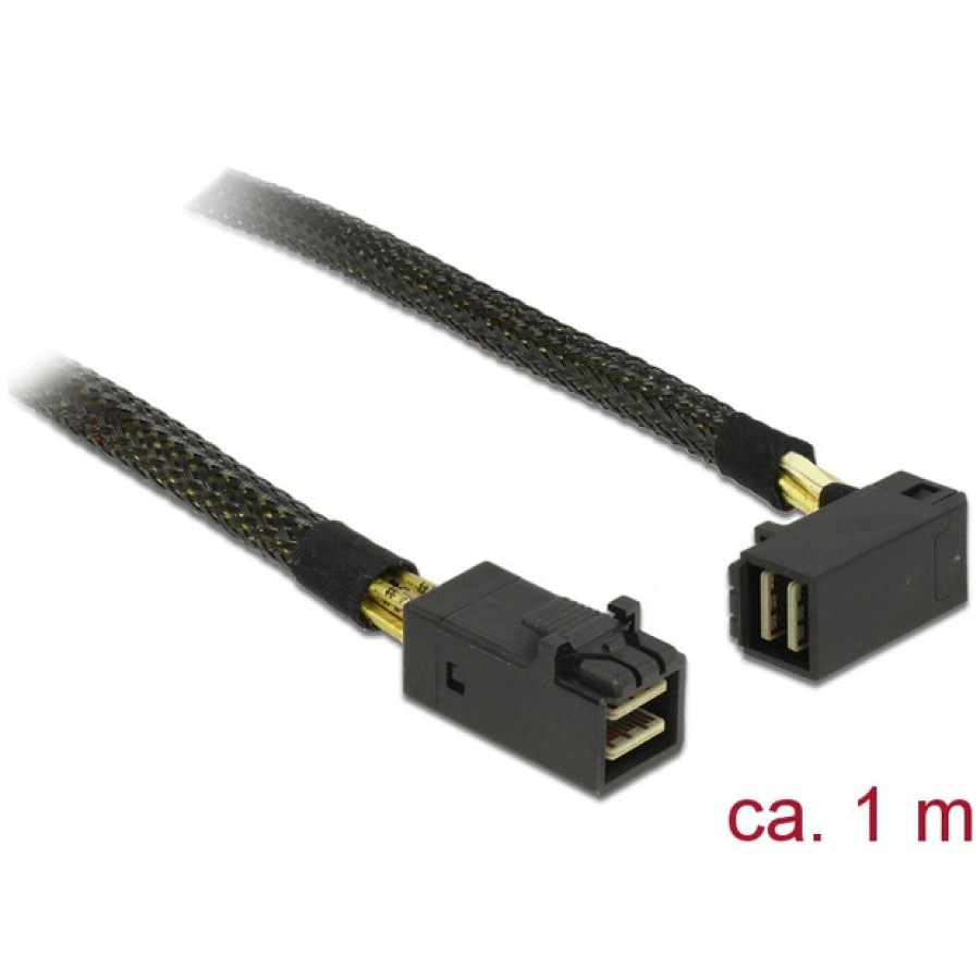 Kabel SAS Mini HD SFF-8644(M)->SFF-8643(M) 100cm Kątowy Delock