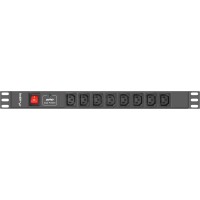 Listwa Zasilająca Rack PDU 19" Lanberg 1u 16A 8x IEC C13 2m Czarna C20