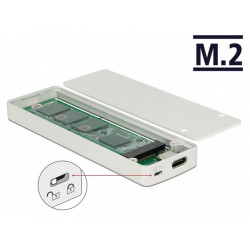 Obudowa SSD Zewnętrzna Delock M.2 USB Type-C 3.1 Gen 2 Biały +Funkcja Blokady Zapisu