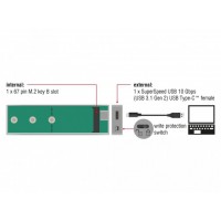 Obudowa SSD Zewnętrzna Delock M.2 USB Type-C 3.1 Gen 2 Biały +Funkcja Blokady Zapisu