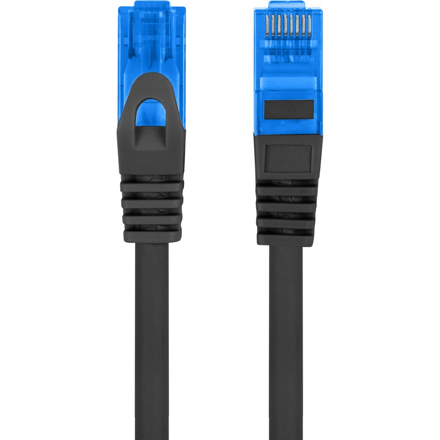 Patchcord Kat.6a S/FTP Lszh CCA 0.5m Czarny Fluke Passed Lanberg