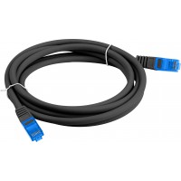 Patchcord Kat.6a S/FTP Lszh CCA 0.5m Czarny Fluke Passed Lanberg