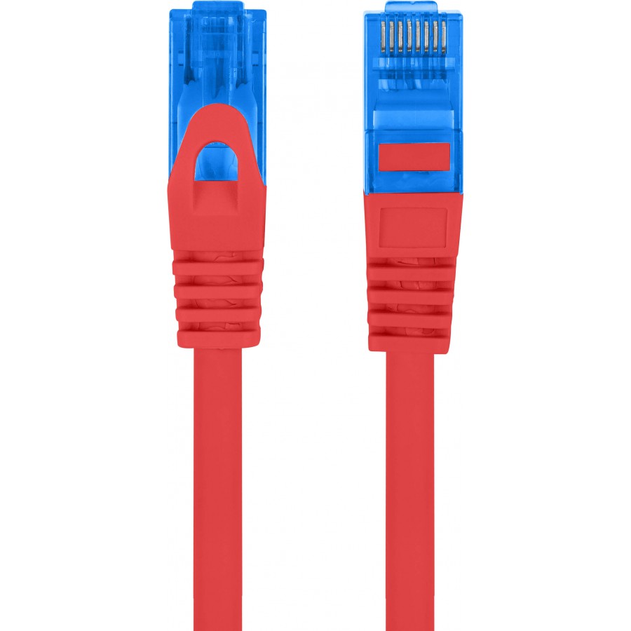 Patchcord Kat.6a S/FTP Lszh CCA 0.5m Czerwony Fluke Passed Lanberg