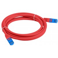 Patchcord Kat.6a S/FTP Lszh CCA 0.5m Czerwony Fluke Passed Lanberg