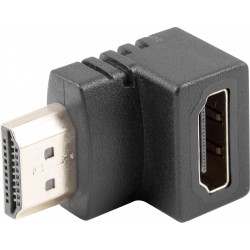 Adapter HDMI(M)->HDMI(F) Kątowy Dół Czarny Lanberg